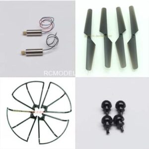 MJX X708，assessories package 1black(2pcs motor+4pcs propeller+4pcs protection frame+Ottomans 4pcs)