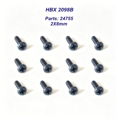 24755 Washer Head Screw 2*8mm (12PCS) for HBX 2098B 1/24 RC Car Spare Parts