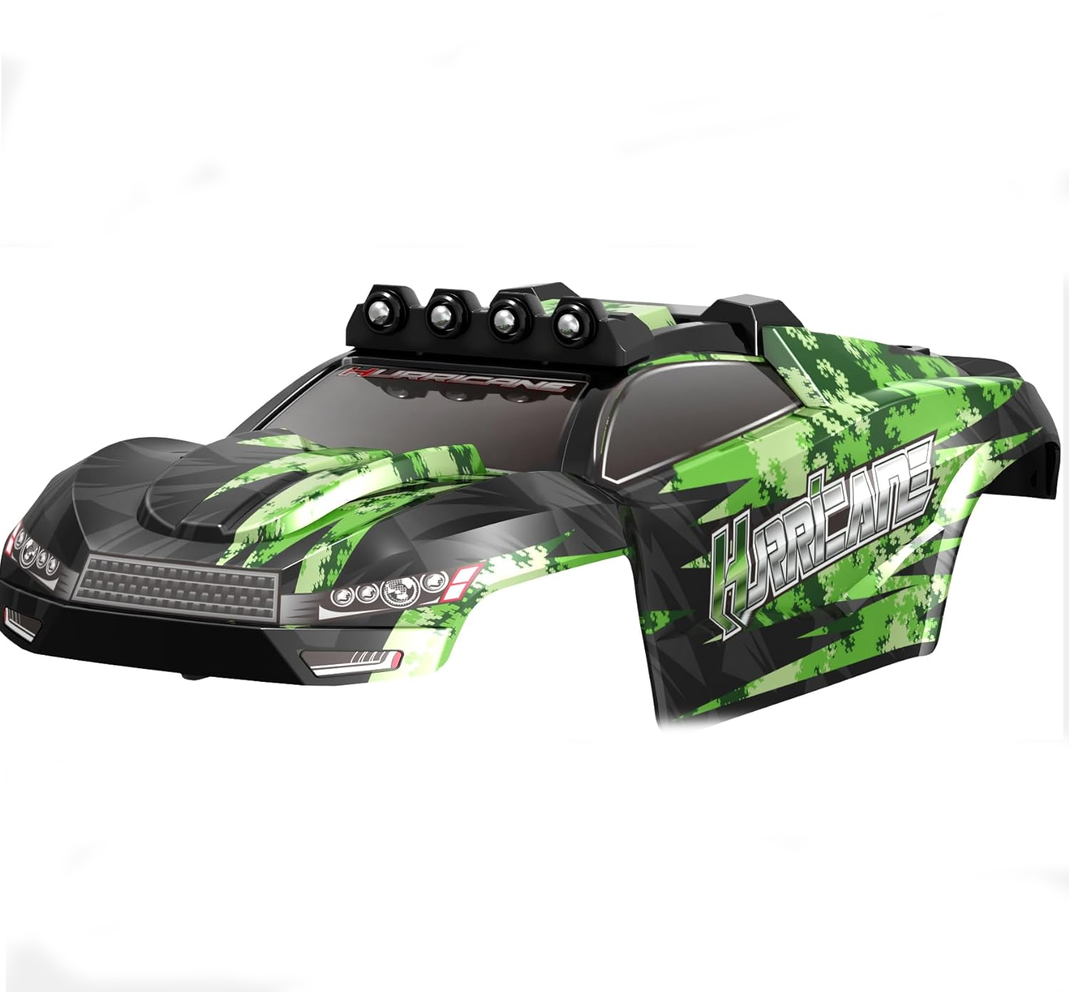 14323-30 1/14 Hurricane Body Shell (Black, with Lights and Lock) For 14323 Parts