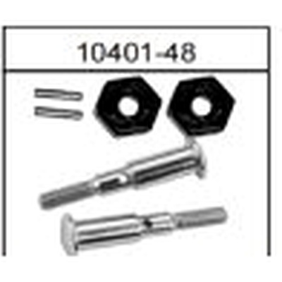 10401-48 Metal Front Wheel Axle with Hex Hub and Steel Shaft For hospeed 10401 Parts