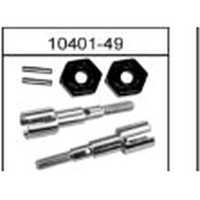 10401-49 Metal Rear Wheel Axle with Hex Hub and Steel Shaft For hospeed 10401 Parts