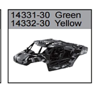 14332-30 1/14 Black Hole Body Shell (Yellow, with Lights and Lock) For hospeed 14332 Parts