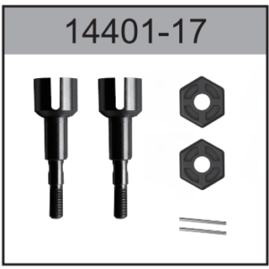 14401-17 Steel Rear Wheel Axle For Hospeed 1:14 RC Brusheless car 14401 14421 14411 14412 14432 Parts