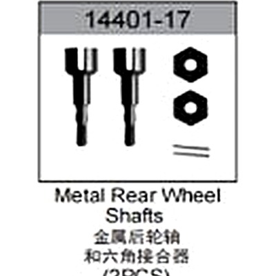 14401-17 Steel Rear Wheel Axle with Hex Coupler For hospeed 14401 Parts
