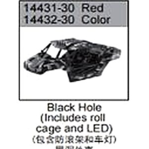 14431-30 Brushless 1/14 Black Hole Body Shell (Black, with Lights and Lock) For hospeed 14431 Parts