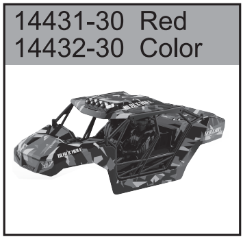 14431-30 Brushless 1/14 Black Hole Body Shell (Black, with Lights and Lock) For hospeed 14431 Parts