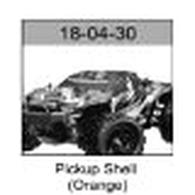 18-04-30 Pickup Truck Body (Orange) For Hospeed 1/18 rc car