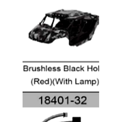 18431-30 Brushless Desert Truck Black Hole Shell (Red, with Roof Light) For hospeed 18431 Parts