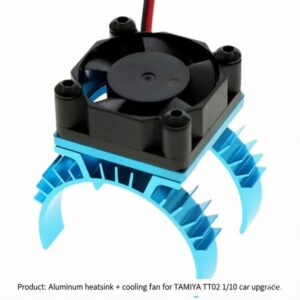 Aluminum Heatsink + Fan for TAMIYA TT02 1/10 Upgrade
