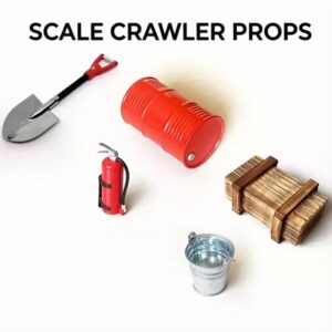 1/8 1/10 RC Crawler Scale Wooden Box Bucket Shovel Fire Extinguisher Props