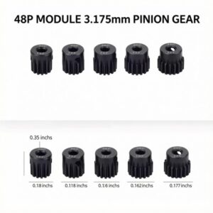 48P Module 3.175mm Bore Pinion Gear 45# Hardened Steel Motor Gear for 1/10 RC Car (14T-30T)