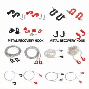 RC Scale Metal Decorative Recovery Hooks Tow Chain Rope Winch Hook for Crawler