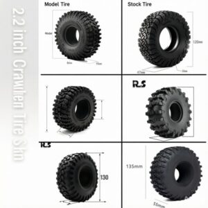 2.2 inch RC Crawler Tires KO2 All-Terrain for Yikong Big Rhino Big Tiger Big Lion CrossRC H8H 1pc