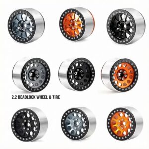 2.2 inch Metal Beadlock Wheel & Tire for 1/10 Crawler KM2 TRX4 90046 SCX10