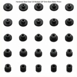 32P 0.8 Module Hardened Steel Pinion Gear 5mm Bore Motor Gear for RC Monster Truck Short Course Crawler