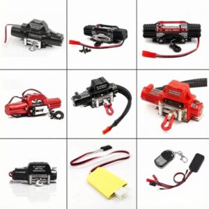 Metal Single/Dual-Motor Winch for 1/8 & 1/10 RC Crawlers (e.g., Yikong 4082, SCX10, TRX-4, KM2, KM4)
