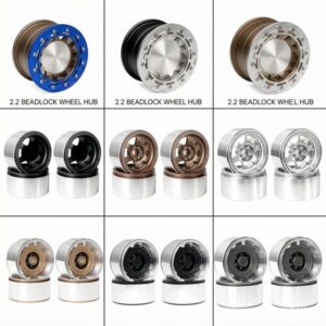 2.2 inch Metal Beadlock Wheel Hub Black Mud for 1/8 1/10 Crawler CROSSRC Competition
