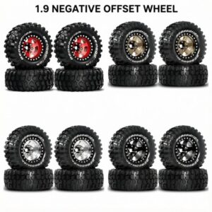 1.9 inch Negative Offset Wheel Hub 95mm Tire for 1/10 1/12 Crawler LC80 MJX H12Y