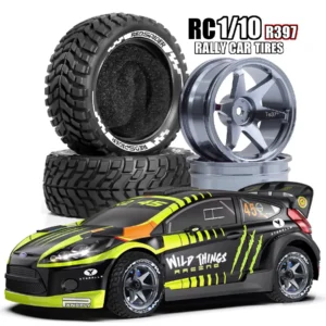 RS 1/10 75mm Rally Tire TT01 Kyosho FW06 Tamiya XV01 Metal Wheel R397