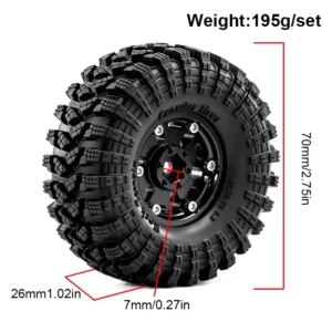 1/18 TRX4M SCX24 FMS Ascent-18 1.3 inch Wheel & Tire Crawler D483